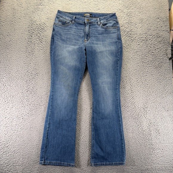 Lee Denim - Lee Secretly Shapes Jeans Womens 14 Blue Cotton Denim Bootcut Mid Rise Stretch